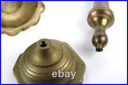 Pair Of Antique Brass Candleholders Candlesticks Large 18 3/4Tall