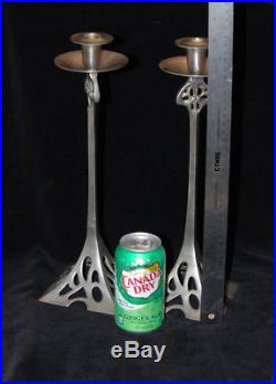 Pair Of Art Nouveau german silver Candle Holders Art Deco Candleholders 15