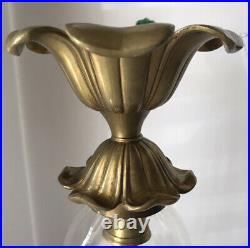 Pair Of Bombay Company Brass/Glass Candlesticks