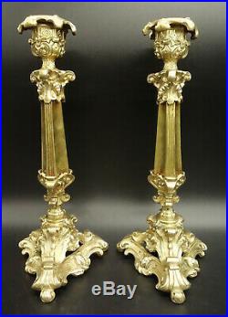 Pair Of Candleholders, Period Napoleon Iii, Era 19th Bronze French Antique