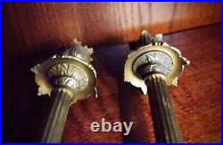 Pair Of Vintage Art Nouveau Style Brass (Bronze) Candle Holders