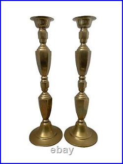 Pair Of Vintage Brass 22 Candleholders