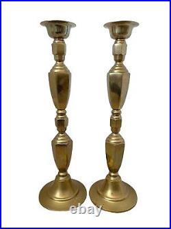 Pair Of Vintage Brass 22 Candleholders