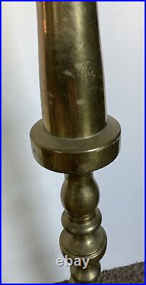 Pair Of Vtg 28 MEXICAN HECHO EN MEX Solid Brass Altar Candlesticks 7.5 Lbs EACH