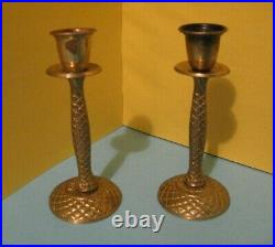 Pair Of Wainberg Brass Candle Stick Holders Made In Israel 6 Height