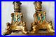 Pair Ornate Candlesticks 9 Brass Cherubs Sphinx Acanthus Leaves Vintage 1940s