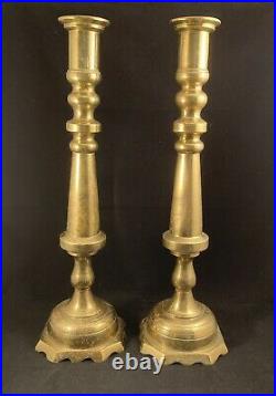 Pair Vintage 19 Solid Brass Candlesticks Made in Mexico