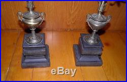 Pair Vintage Antique Bronze Brass 4 Arm Candelabras 10 CANDLE HOLDER 19 x 9