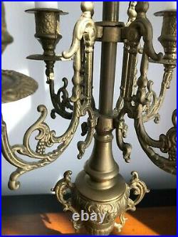 Pair Vintage Baroque Style Candelabra Candlestick Holder 4 Arms Holds 5 Candles