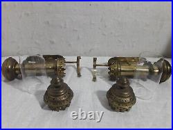 Pair Vintage Brass Railroad Car Wall Sconces Candle Holders