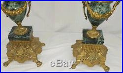 Pair Vintage Brevettato Candelabras Italian Italy Brass/Bronze Cherub Baroque
