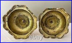 Pair Vintage Extra Large 19 Solid Brass Candle Holders