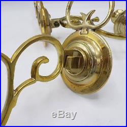 Pair Virginia Metalcrafters Colonial Williamsburg Brass Candle Sconces CW16-3