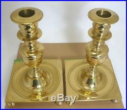 Pair Virginia Metalcrafters Newport #3053 Brass Candlestick Candle Holders VM