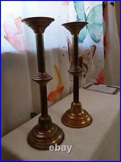 Pair Vtg Tall alter Candlesticks