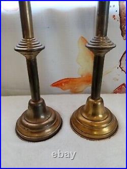 Pair Vtg Tall alter Candlesticks