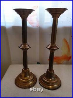 Pair Vtg Tall alter Candlesticks