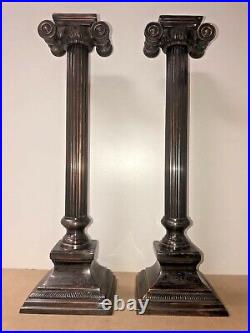 Pair of 18 1/4 Tall Bronze/ Brass Candle Holder