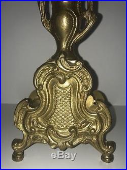 Pair of (2) Vintage Brass 17 Candelabras Italian style 4 arm stunning