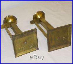 Pair of Antique Bradley & Hubbard Brass Candle Stick Holders