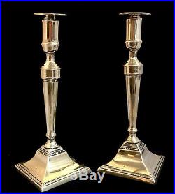 Pair of English Neoclassical Brass Candlesticks with Pushup Ejectors c. 1780