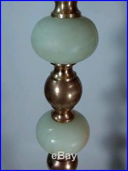 Pair of Heavy and Tall 36.5 Marble Brass Bronze Alter Church Candlesticks