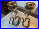 Pair of Highly Detailed Large 11.5 Brass Cobra Candlesticks Candle Holders