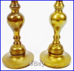 Pair of Large Brass Candle Holders 38.25 Tall