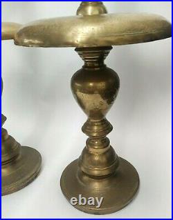 Pair of Large Brass Candle Holders Gothic Baroque Church Alter Wedding 28 Tall