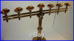 Pair of Nice Vintage Brass 7 Candle Adjustable Candelabra Alter Church Wedding