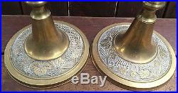 Pair of Vintage 31 TALL Brass Church Candle Holders Columns