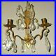 Pair of Vintage Brass DB Candle Holder Wall Sconces withPrisms