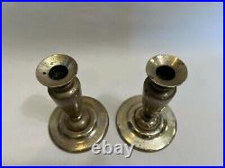 Pair of Vintage Chinese Heavy Brass Candlesticks, 6 1/2 Tall, 4 1/2 D (Bottom)