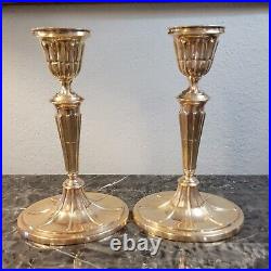Pair of Vintage Mid-Century Mottahedeh Regency Style Brass 10 Candle Holders