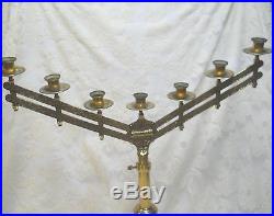 Pair of Vintage Ornate Brass 7 Candle Adjustable Candelabra-Alter/Church/Wedding
