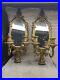 Pair of Vtg Ornate Solid Brass Wall Sconce Mirrors & Candle Holder 19 cls1020