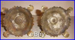 Pair of nice Antique 18/ 19thc brass decorated candlesticks