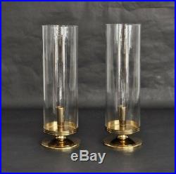 Parzinger Dorlyn Vtg Mid Century Modern Brass Hurricane Candle Holder Lamp Light