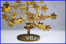 Petite Choses Stamped Brass Dresden Style Tree of Life Candle Stick Holder