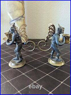 Petite Choses candle holder pair Comedy Tragedy winged Monkeys