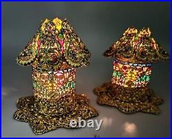 Plique a Jour Filigree Brass Fairy Lamp Tealight Candle Lamps Holder Fancy Video