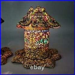 Plique a Jour Filigree Brass Fairy Lamp Tealight Candle Lamps Holder Fancy Video