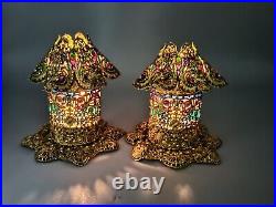 Plique a Jour Filigree Brass Fairy Lamp Tealight Candle Lamps Holder Fancy Video