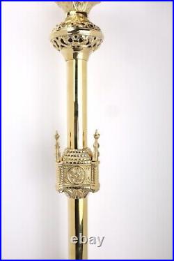 Polished Brass Ornate 1-2 Inch Socket Candle Holder Altar Candlestick 25 In