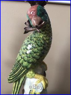 Porcelain Brass/Bronze figurative Parrot Candle holders Stunning Decorative