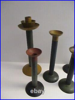 Post Modern 1980's Memphis Iron Candlestick Candleholder X5