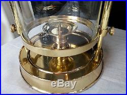 RARE Brass Glass Hurricane Candle Holder Adjustable Glass Lantern with Spike