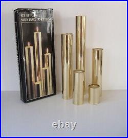 RARE Danish Vintage Modern Mid Century Cylindrical Brass Candle Holders (no Box)