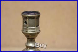 Rare Early 18th C French Brass Candlestick Baluster Form Great Shaped Base