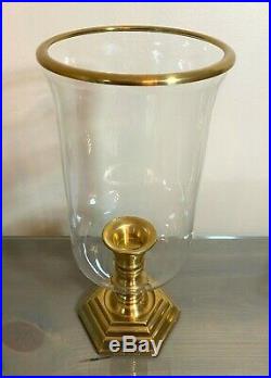 Ralph Lauren Hurricane Lamp Candle Holder in Brass